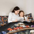 thumbnail image 4 of Homewish Vintage Gothic Bookshelf Full Size Bedding Sets for Women, Book Skull Witch Shelf Full Size Bed in a Bag, Black Reversible, 7-Piece, 4 of 7