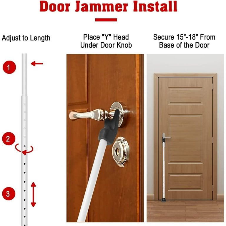 Door Security Bar, Door Stoppers Jammer Stick Bar for Safety, Adjustable  Door Lock Bar for Sliding Glass Patio Door, Apartment, Home - Anti Break in