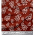 thumbnail image 1 of Soimoi Red Cotton Duck Fabric Paisleys Paisley Print Fabric by the Yard 42 Inch Wide, 1 of 3