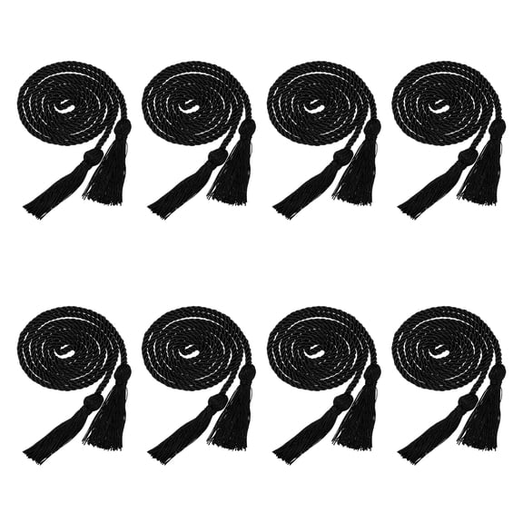 Uxcell 2025 Tassel Graduation 67 Inch Long Honor Braided Graduation Cords Black Pack of 8