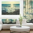 thumbnail image 1 of Dramatic Blue Waves on Beach - Large Seashore Canvas Print, 1 of 3