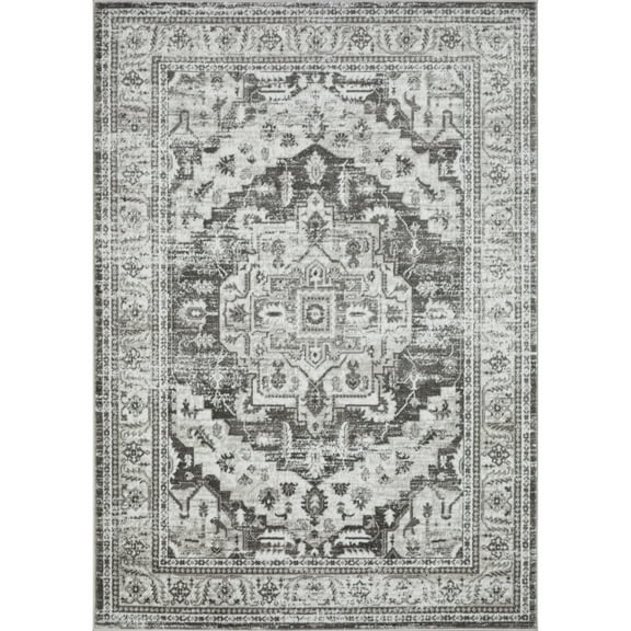Loomaknoti Rhane Alvner 5' x 7' Gray Oriental Indoor Area Rug