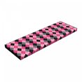 thumbnail image 1 of Abstract Bench Pad, Argyle Motif with Diamonds and Lozenges Infinite Symmetric Stripes Image, HR Foam Cushion with Decorative Fabric Cover, 45" x 15" x 2", Baby Pink Black Grey, by Ambesonne, 1 of 3