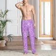 thumbnail image 6 of Lsque Lilac Glittering Print Men's Pajama Pants, Lounge Pant - Comfortable Home Wear,Elastic Waistband, Stylish Design-Small, 6 of 9