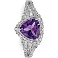 thumbnail image 3 of Sterling Silver Rhodium-plated Amethyst & Diamond Ring, 3 of 4
