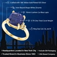 thumbnail image 2 of Gem Stone King 3.79 Ct Cushion Blue Lapis 18K Yellow Gold Plated Silver Ring, 2 of 5