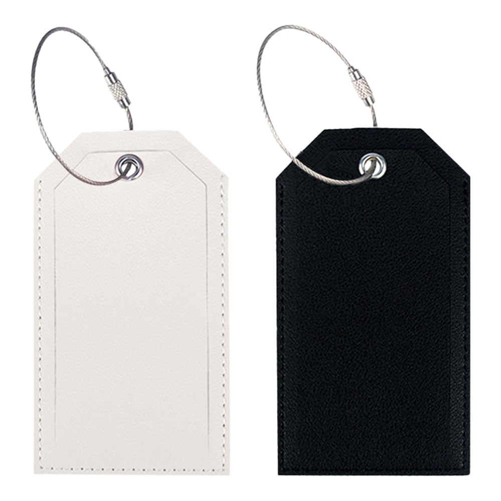 Leather Luggage Tags for Men Women, Luggage Tags with Full Back Privacy