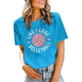 thumbnail image 2 of 2024 Tees For Women Vintage Volleyball Volleyball Team Tops Volleyball Graphic Short Sleeve T Shirts, 2 of 5
