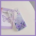 thumbnail image 4 of Compatible with iPhone 14 Pro Max Glitter Butterfly Case Glow in The Dark Women Girls Girly Bling Sparkle Flowing Quicksand Light up Case Soft TPU Bumper Luminous Clear Phone Cover, Purple, 4 of 7