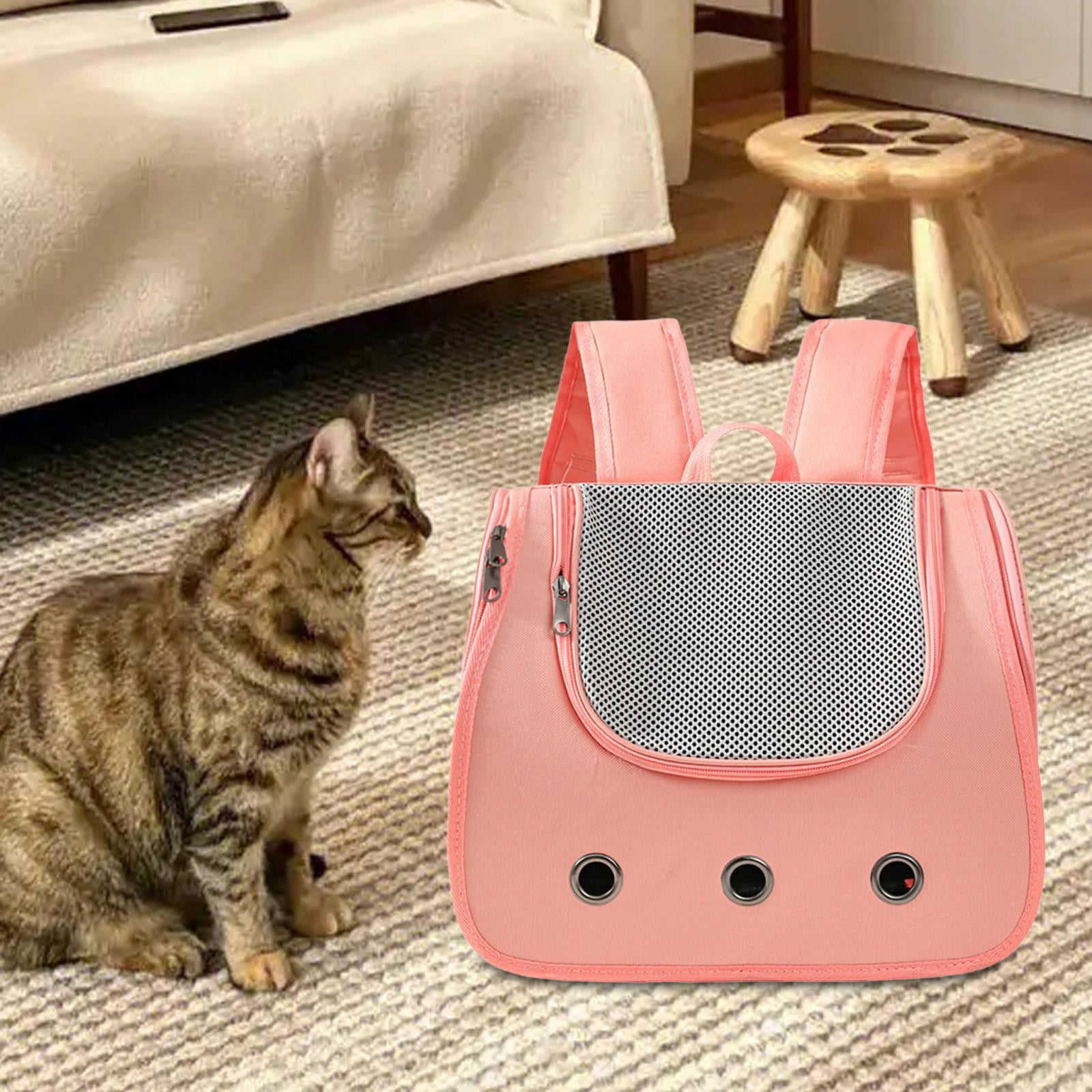 oshhnii Cat Backpack Carrier Comfortable Ventilation Portable Breathable Dog Cat Carrier Pink