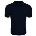 thumbnail image 4 of JLFKNG Summer Polo Shirts For Men Short Sleeve Shirt For Men Summer Lapel Casual Solid Color Ribbed Slim Fit Shirts Tops Comfy Mens Clothes, 4 of 4