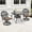 Brown, variant on Hzzkey 3-Piece Round Patio Set with Swivel Chairs and Brown Cushions, Cast Aluminum Table for Garden or Deck