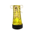 thumbnail image 6 of BLISSFUL STEP Women's Boot Colorful Round Toe Platform Lace Up Ankle Boots Gold Yellow 6, 6 of 7
