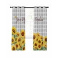 thumbnail image 7 of Yellow Sunflowers Blackout Curtains for Bedroom, Summer Floral Elegant Pastoral Checkered Thermal Insulated Kitchen Drapes with Grommets, Light Blocking Window Treatment, 2 Panels 42" x 54", 7 of 7