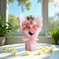 thumbnail image 2 of 7-Heads Artificial Roses Bouquet,Fake Flowers Bouquet,Everlasting Artificial Roses Bouquet For Mothers Day, Birthday, Anniversary, Wedding, Engagement,Valentine'S Day Table Decoration,E, 2 of 8