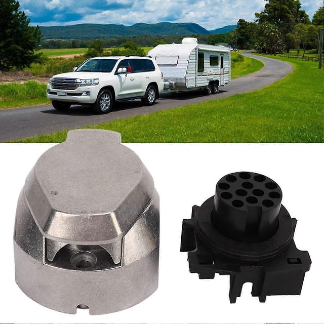 1 unidad Adaptador de toma de remolque de 13 pines, hembra, conector de 12 V para remolque, a prueba de polvo, repuesto para remolques y caravanas estándar de la UE.