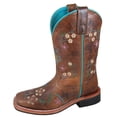 thumbnail image 1 of Bota de vaquero de cuero marrón Floralie para niña - Talla EE. UU.: 13 Smoky Mountain Boots 3841C-13R, 1 of 1