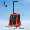 thumbnail image 3 of PawHut Pet Carrier Luggage Box Cat Dog Backpack Crate Rolling Wheel with Removable Support, Red, 3 of 10