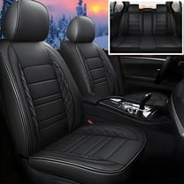 Car Seat Covers Fit for Kia Soul 2010-2025 Only Front 2 Row 5 Seat Breathable Leather Seat Protector with Airbag Compatible Automotive 5 Seat Cushions Cover with Beautiful Patterns (Black)