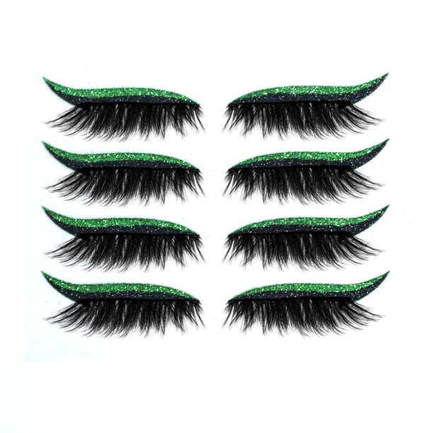 4 pares de pegatinas para pestañas postizas con sombra de ojos, fáciles de aplicar, sin pegamento.