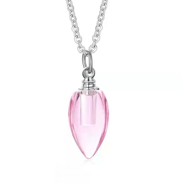 Colorful Cone Bottle Aroma Essential Oil Diffuser for Womens Perfume Vial Pendant Necklace Jewelry Ash pendant necklace