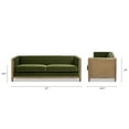 thumbnail image 5 of Jennifer Taylor Home Georgia 81" Cane Rattan Tuxedo Sofa, Olive Green Performance Velvet, 5 of 7