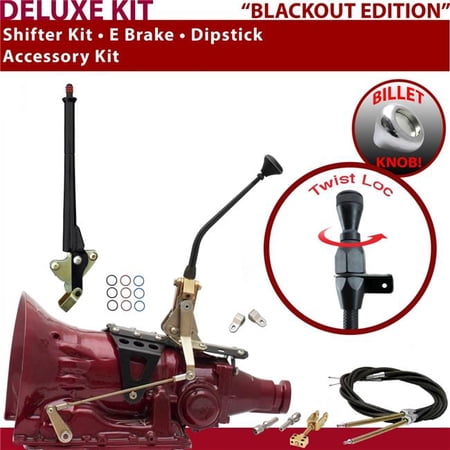 American Shifter 2004R Shifter Kit Black 10 in. E Brake Cable Clevis Dipstick for EFCF6