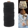 thumbnail image 3 of CIMAXIC 1PC 100M Long 3MM Wide Natural Cotton Thread Braided Cotton Rope Tapestry Knitting Thread Multi-purpose Manual Woven Rope for Hanging Carpet Craft Making (Black),3937"X0.12"X0.12", 3 of 5