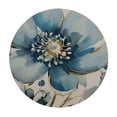 thumbnail image 4 of Acheng Blue Flower Round Tablecloth with Elastic Edge 100% Polyester Fiber 46-50, 4 of 8