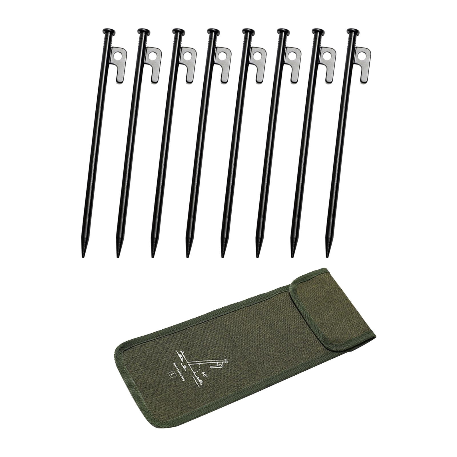 Colaxi 8Pcs Tent Stakes Ground Pegs Lightweight Heavy Duty Steel Tent Pegs Metal Stakes for Ground for Desert Picnic Outdoor Shelter Length 25cm