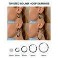 thumbnail image 5 of PROSTEEL Chunky Hoop Earrings for Women Black Twisted Earring 30mm Fashion Ear Jewelry Gift Anniversary, 5 of 9