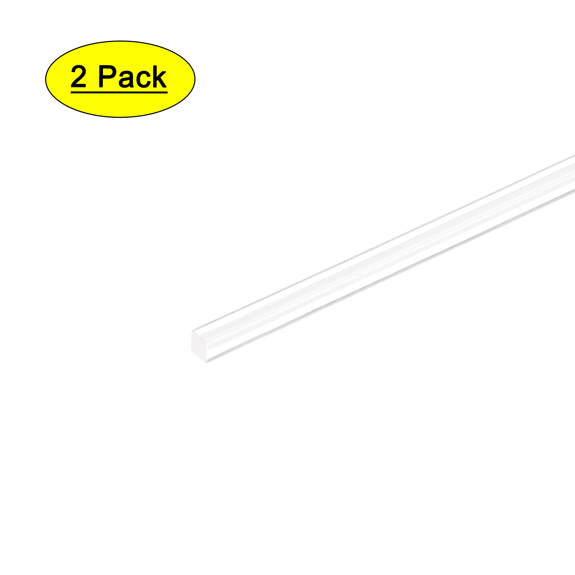 Uxcell Acrylic Square Rod,3mmx3mmx10inch Clear Plastic Rod Solid PMMA Bar 2Pcs
