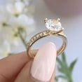 thumbnail image 5 of Forever Jewels 2Ct Round Cut Moissanite Women Engagement Ring 14K Yellow Gold Plated, 5 of 5
