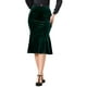 thumbnail image 1 of Falda Midi Ajustada de Cintura Alta de Terciopelo Elástico con Dobladillo de Cola de Pez para Mujeres INSPIRE CHIC XL Verde, 1 of 6