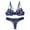 Blue, variant on Censtreet Women Lace Bras and Panty Set Plus Size Underwire Padded Bras