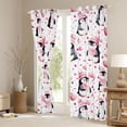 thumbnail image 3 of Homewish Cute Cartoon Penguin Curtains Pack of 2 (42x84 Each),3D Loves Pattern Curtains Blackout,Pink White Black Bedroom Curtains For Girl Kids,Microfiber Bedroom Decor, 3 of 6