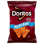 Doritos Spicy Nacho Tortilla Chips Party Size - 14.5 oz- Pack of 2