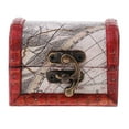 thumbnail image 2 of DOMELAY 2xVintage Small Jewelry Storage Box Wood Bin Treasure Chest W/ Lock , Multi-Color, 4 Pcs, 2 of 9