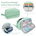 thumbnail image 2 of allydrew 4 Compartment Large Capacity Pencil Case, Pencil Pouch for Stationery Tools, Aqua, 2 of 6