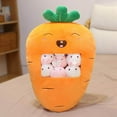 thumbnail image 2 of Bonita almohada de peluche de frutas y verduras extraíble con diseño de fresa, plátano, aguacate y zanahoria, ideal como regalo para adolescentes., 2 of 6