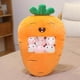 thumbnail image 2 of Bonita almohada de peluche de frutas y verduras extraíble con diseño de fresa, plátano, aguacate y zanahoria, ideal como regalo para adolescentes., 2 of 6