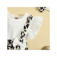 thumbnail image 6 of Franhais Girls Summer 2Pcs Outfit Sets Flying Sleeve Floral/Leopard Print Patchwork Romper + Headband, 6 of 9