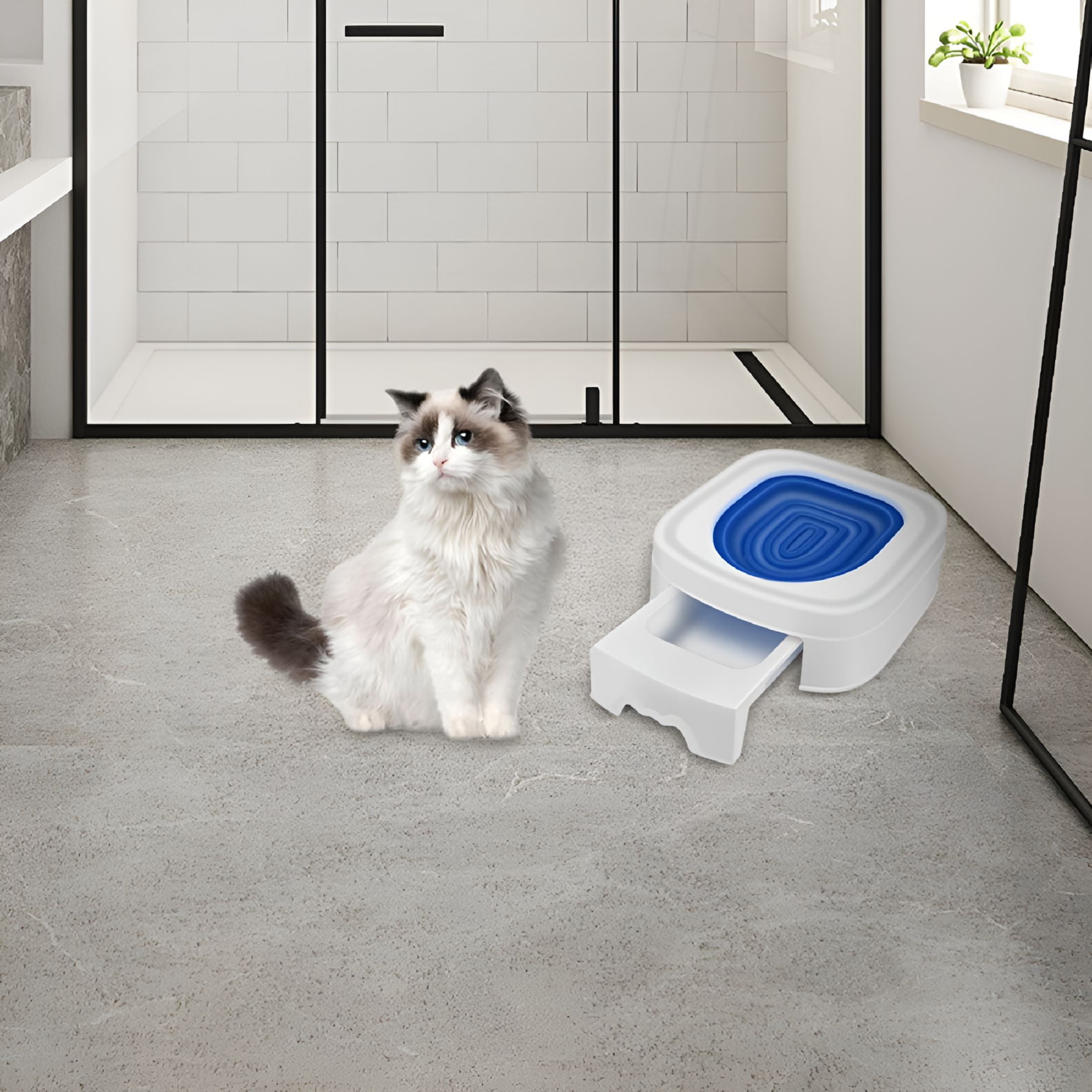 ACDANC Cat Toilet Training Kit, Universal Reusable Cat Toilet Trainer, Cat Toilet Training System, Train Your Cat to Use The Toilet, Cat Toilet Training Seat Tool for Pet Cleaning