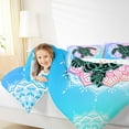 thumbnail image 4 of Feelyou Cartoon Sea Turtle Bedding Comforter Set, Bohemian Blue Damask Flower Twin Comforter Sets, Teens Kids Boys Girls Reversible Bedding Set, Super Cozy Room Decor, 2pcs, 4 of 8
