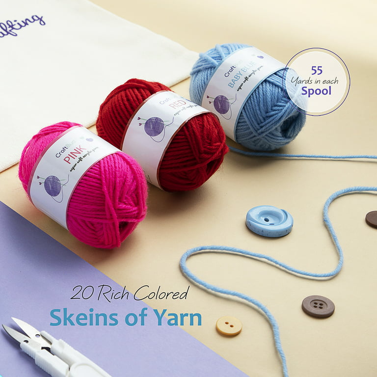 Hearth & Harbor Crochet Kit, Includes Bag, Cotton Crochet Yarn, Hooks, USB Port, Tutorials and More Hearth & Harbor
