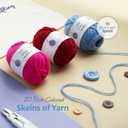 Craftbud Crochet Kits for Beginners, Craft Supplies Include 1100 Yards for Crochet Yarn Balls and 12 Pcs Crochet Hooks Set , Tote Bag for Travel