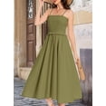 thumbnail image 4 of Women'S Summer Maxi Dress Sleeveless Sundress Strap Smocked Beach Dresses Olive Color M, 4 of 6