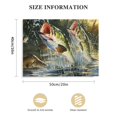 thumbnail image 3 of HENGT  Fish Canvas Wall Art Sunset Largemouth Bass Fish Jumping out of the Water Picture Prints for Nature Fish Lovers Gift Bedroom Decor (" 20x16"), 3 of 6