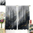 thumbnail image 5 of Black Gray Marble Blackout Curtains,Modern Luxury Black and Gold Abstract Line Texture Art Print Blackout Rod Pocket Window Treatments Drapes for Bedroom Living Room Kitchen 84" W X 84" L, 5 of 6