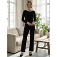 thumbnail image 2 of Conjunto 2 Piezas Blusa Manga Larga Y Pantalón Ajuste Cómodo Sofisticado para Mujer, 2 of 5